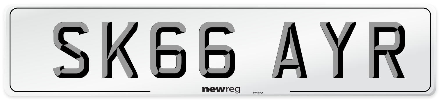 SK66 AYR Number Plate from New Reg